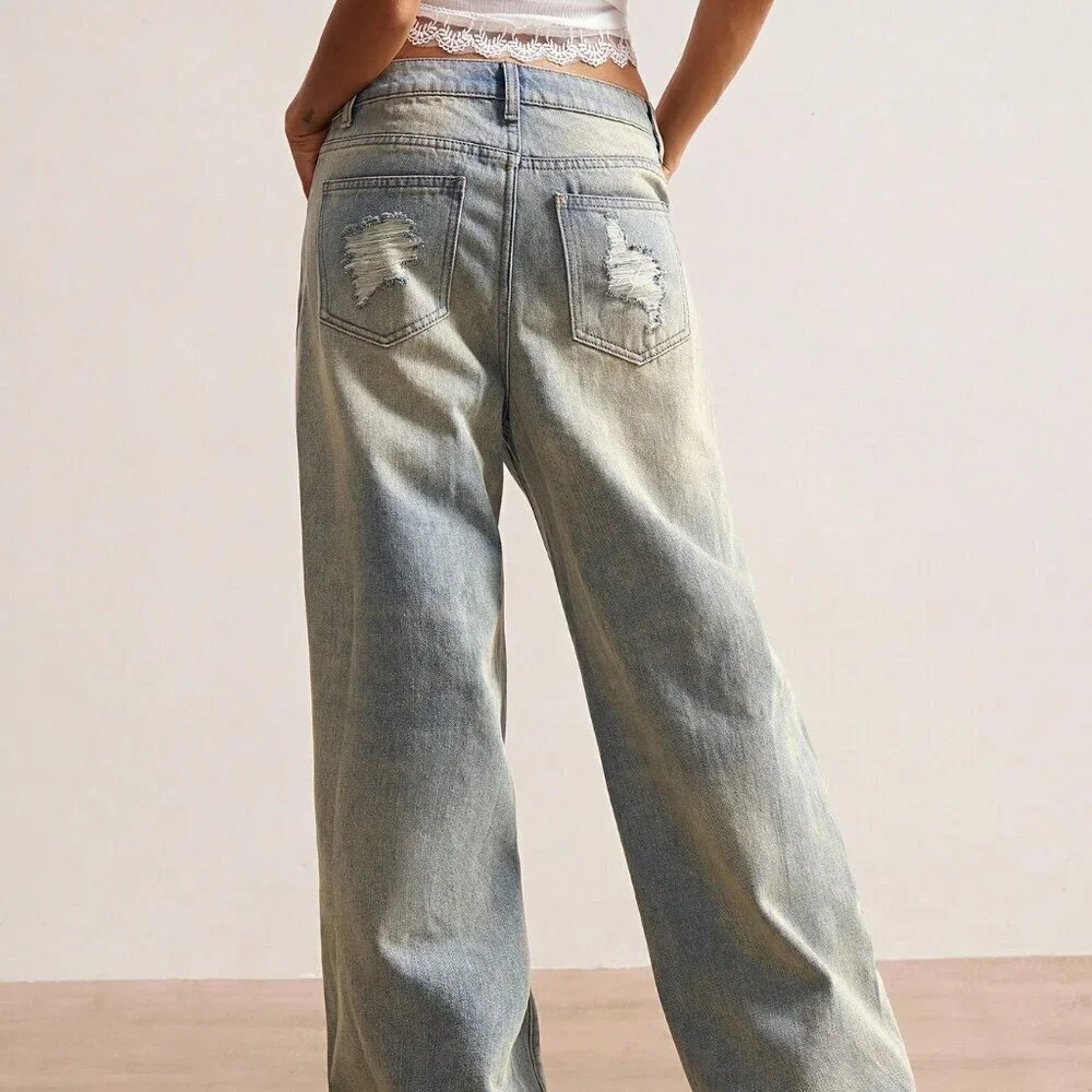 Casual Women's Boho Woven Embroidered Beaded detailed Jeans - Picture 7 of 8
